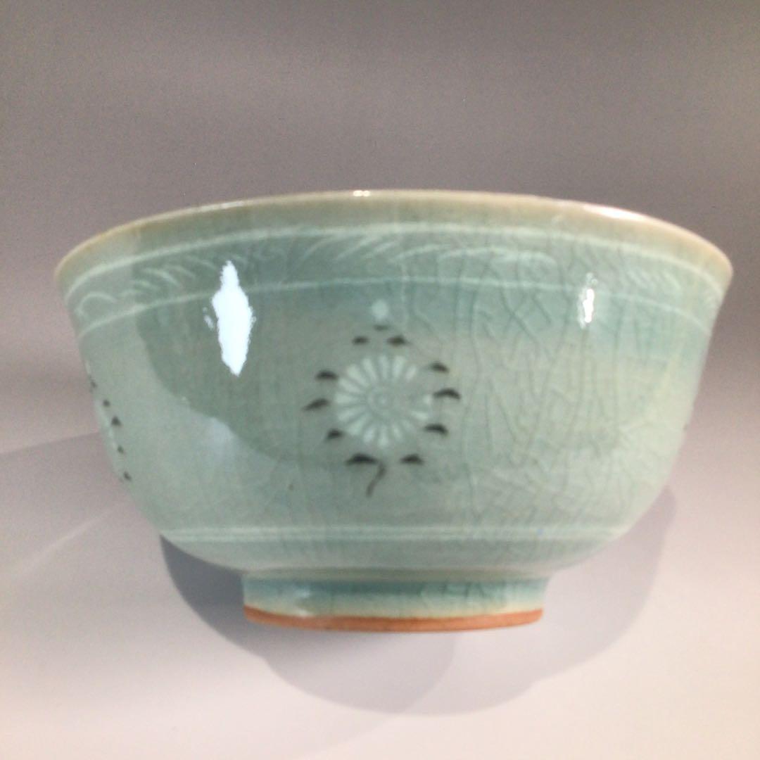 Ｐ４５５　茶碗　『高麗焼』『楽善斎　李方子造』『青磁茶碗』　抹茶碗　共箱　茶道具