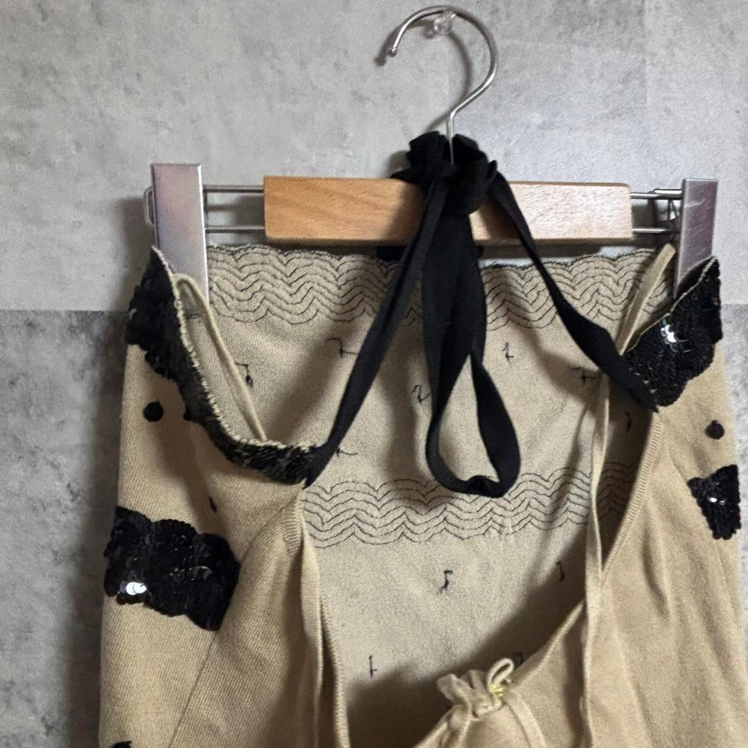 VALENTINO スパンコール　ニット　キャミソール　ホルターネック M191