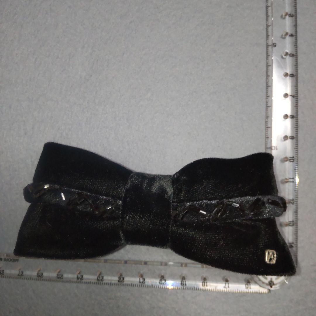 ALEXANDRE DE PARIS 黒色 ベルベット リボン ビーズ