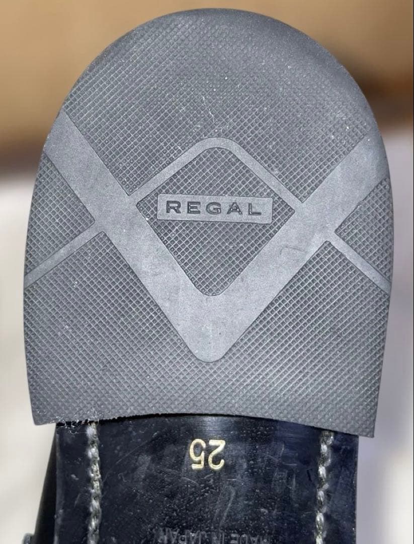 ブラック レザー ローファー REGAL 12GL 栃木レザー 25cm