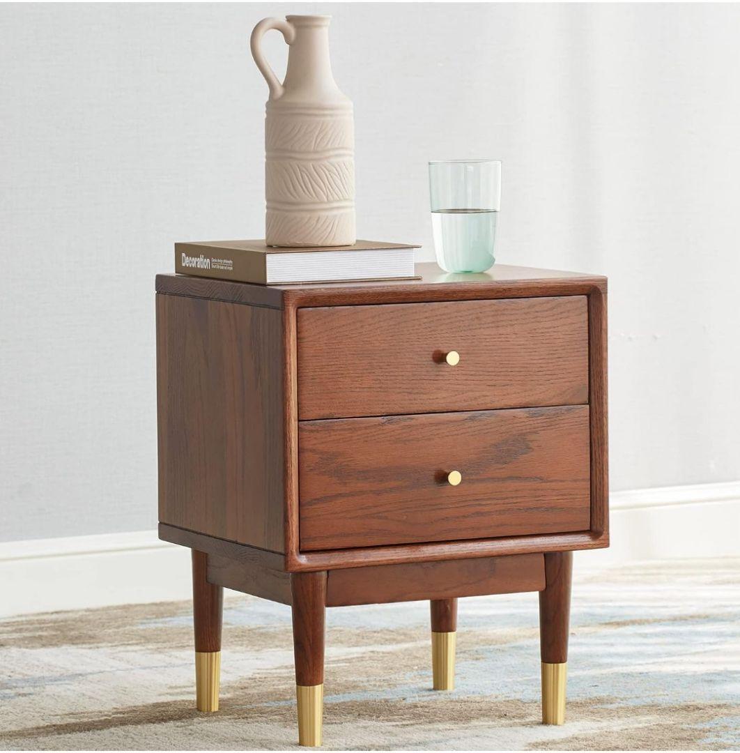 美品　MU RONG サイドテーブル アメリカオークウッド ナイトテーブル