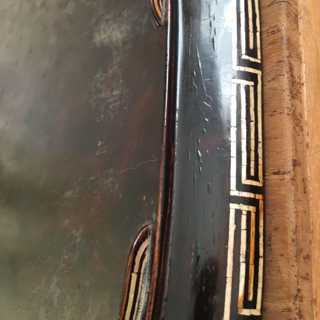 青貝瑞鳥花の図　木瓜形　香合盆　螺鈿細工　共箱