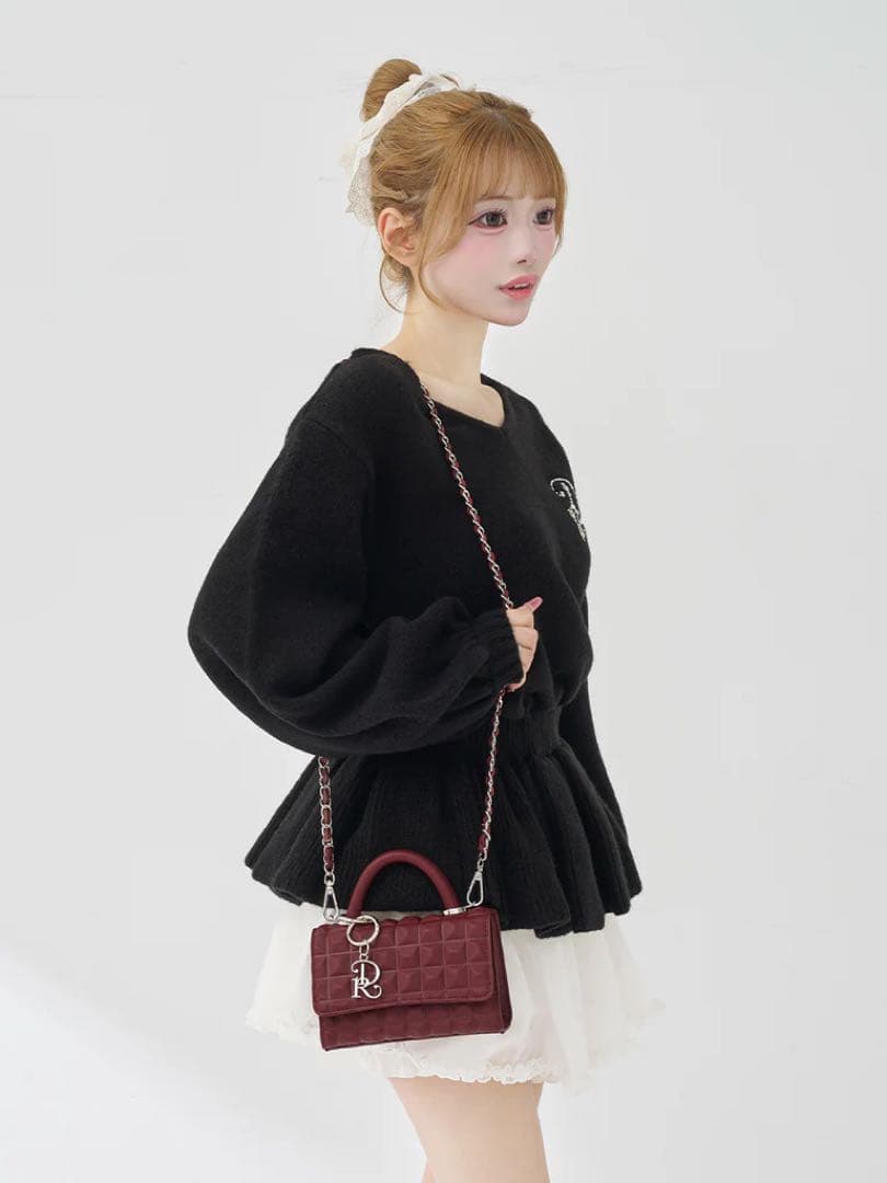 新品 ダーリッチ ボルドー DRチャームチョコレートハンドバッグ バレンタイン