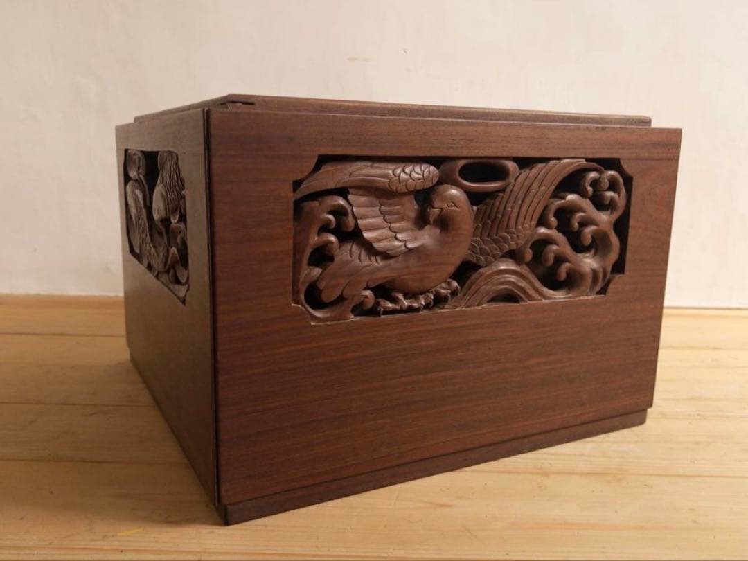 茶釜　置炉　火鉢　木彫　無垢　セット　骨董　時代もの　古道具　アンティーク