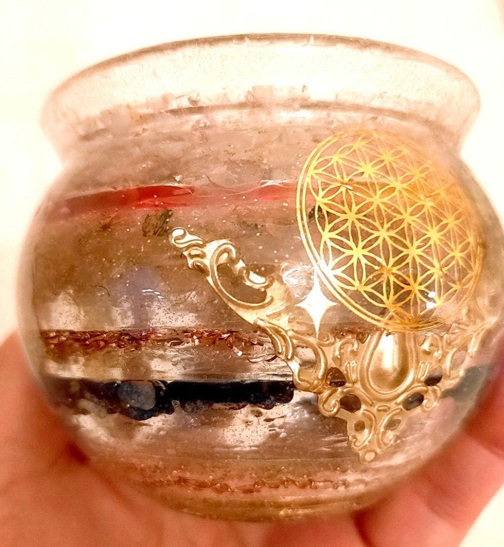 オルゴナイト　魔法壺　金運　浄化　引き寄せ　開運　活性化　インテリア　ルチル