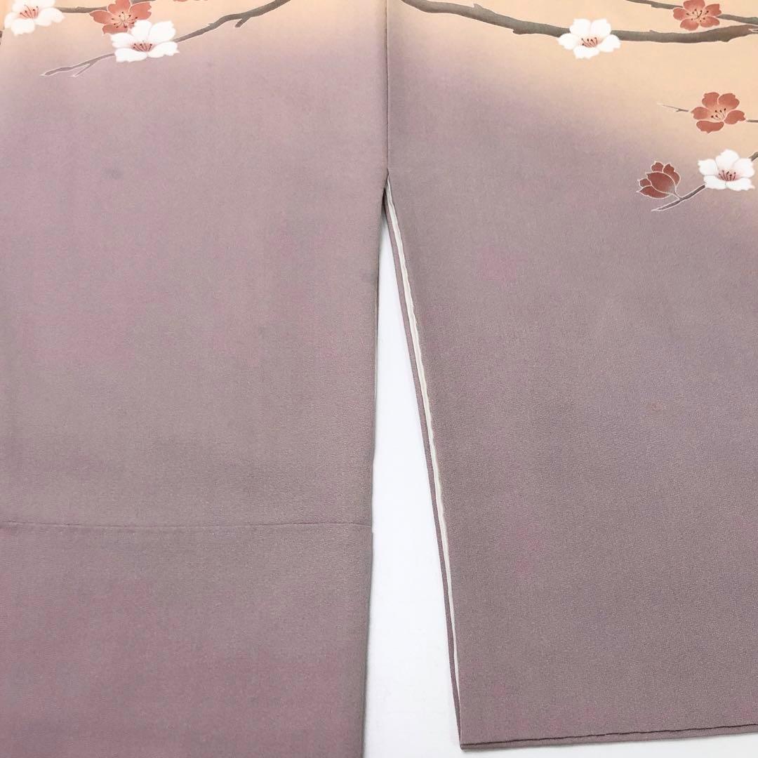 訪問着 作家物 美しい友禅 花模様 牡丹 梅 金銀通し 淡藤色 K-3265