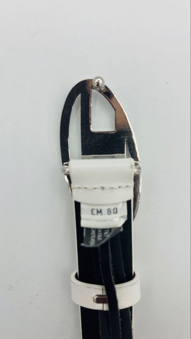 未使用 ディーゼル Dロゴバックル ベルト 80 本革　ホワイト　白