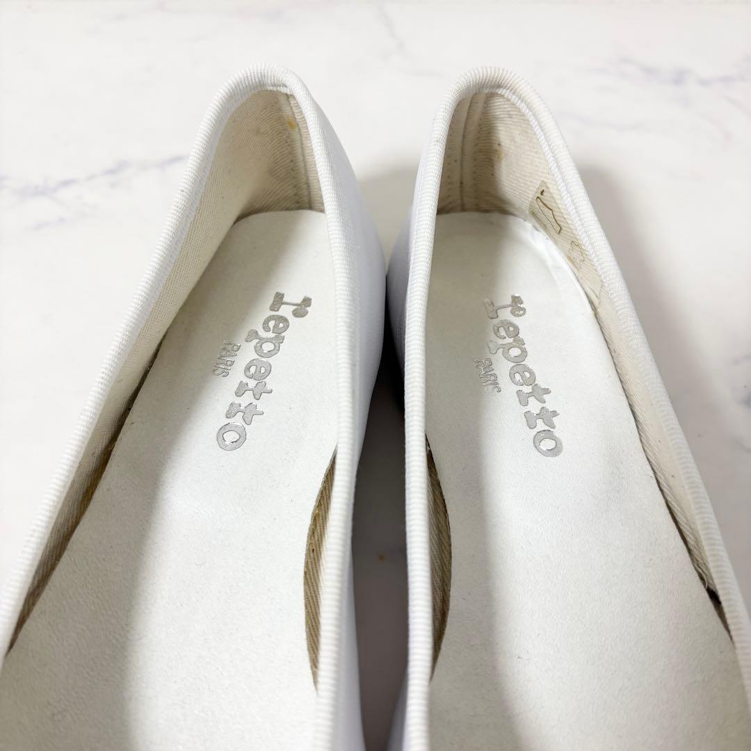 美品 レペット 37 サンドリオン フラットシューズ レザー ホワイト