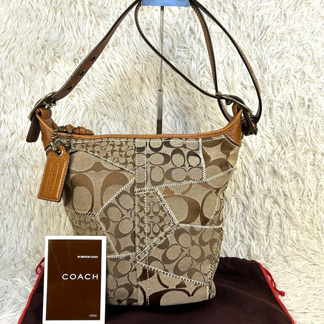 ✨希少 コーチ バケツ型 ワンショルダーバッグ　限定品 パッチワーク 11452