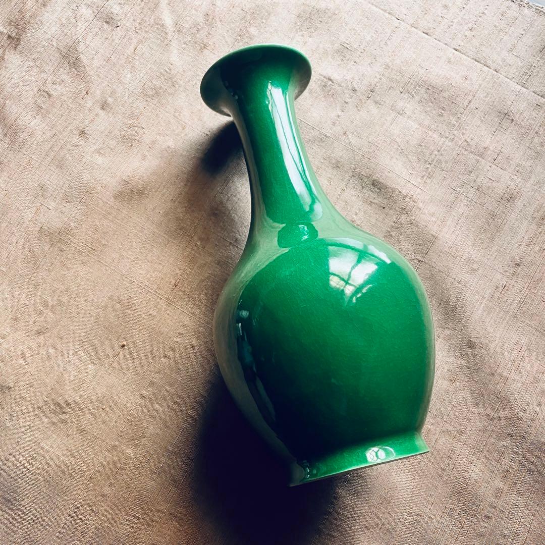 京焼　永楽善五郎　交趾花入　花瓶　花生