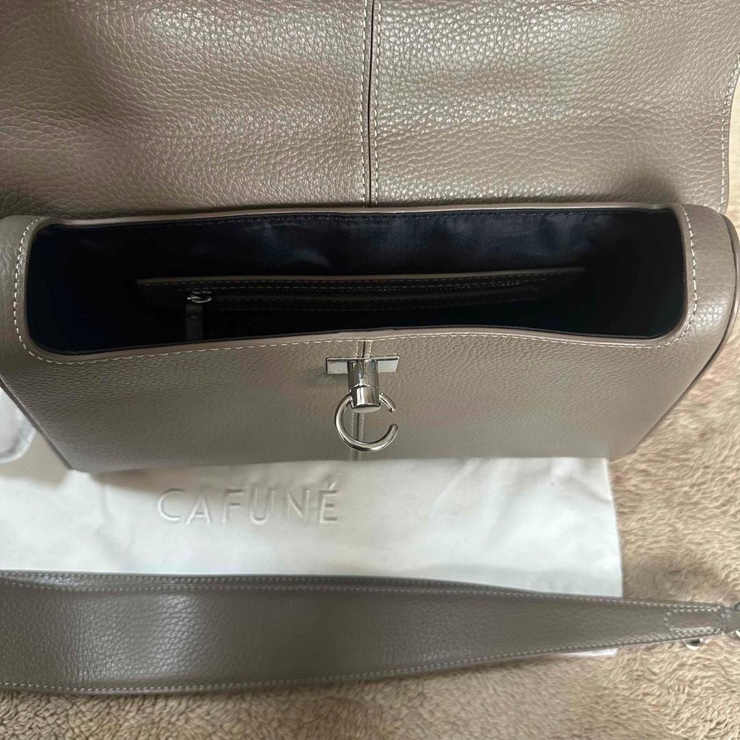 早い者勝ち！CAFUNE カフネ グレー レザーバッグ ショルダーストラップ付き