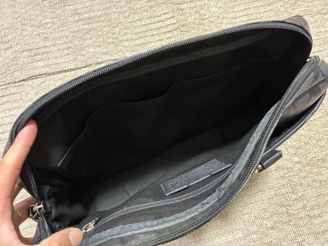 【ニャンちゅう】Coach ビジネスバッグ ブラック/グレー