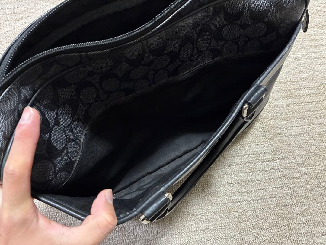 【ニャンちゅう】Coach ビジネスバッグ ブラック/グレー