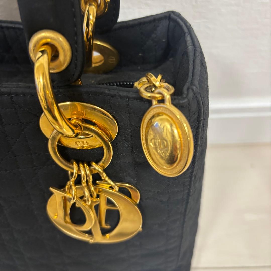 Dior レディディオール ブラック 黒 カナージュ キルティング ナイロン