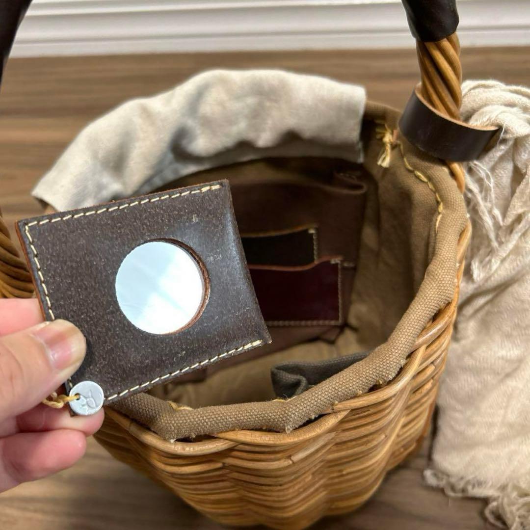 ebagos エバコス美品　一本手　紅籐 表ブライドルレザーネーム