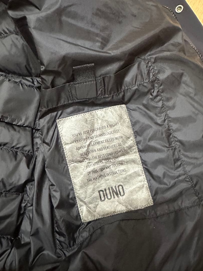 DUNO フード付きネイビーモッズコート　メンズ