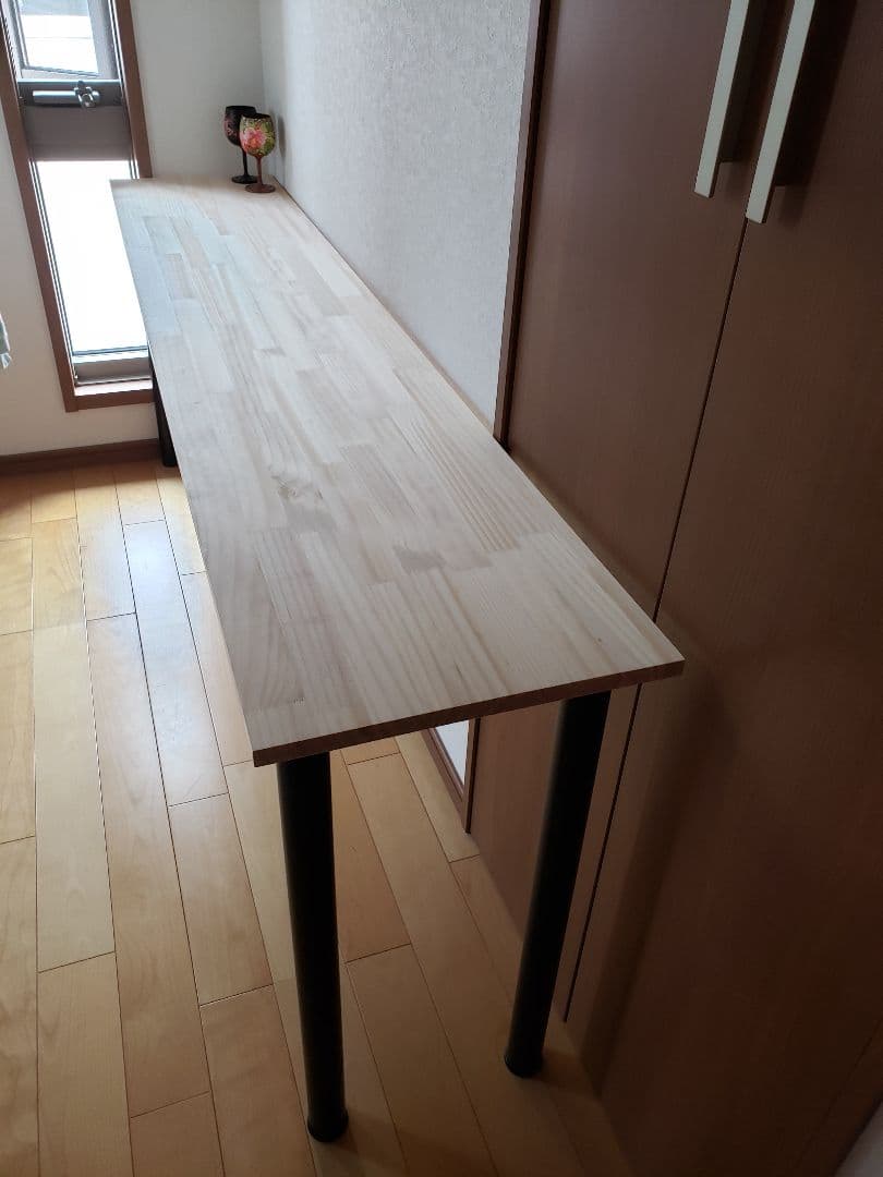 180×45 ナチュラルカウンターテーブル　アイアン　天然　木質