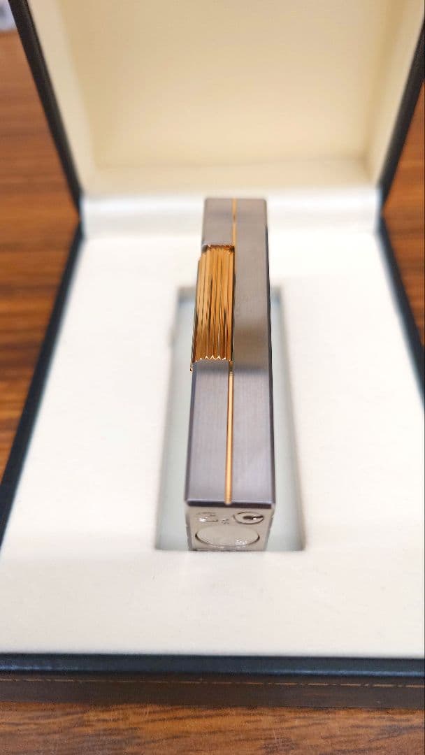 ダンヒル ローラー ガスライター シルバー ゴールド ストライプ　希少美品