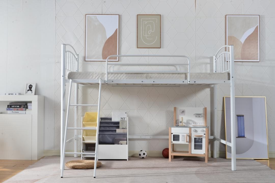 ロフトベッド パイプベッド シングル ベッド 収納付き 二段ベッド 階段付き耐震