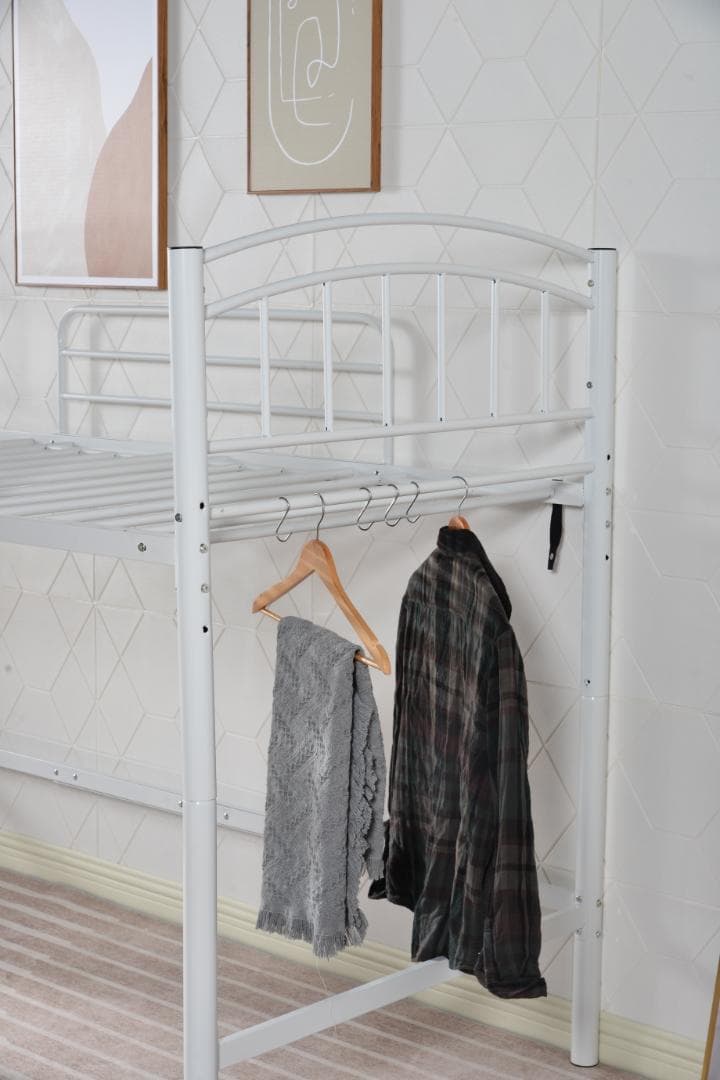 ロフトベッド パイプベッド シングル ベッド 収納付き 二段ベッド 階段付き耐震