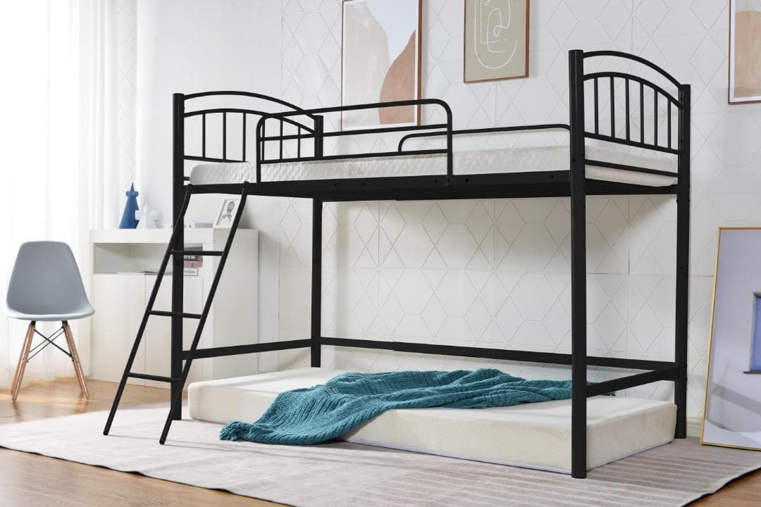 ロフトベッド パイプベッド シングル ベッド 収納付き 二段ベッド 階段付き耐震