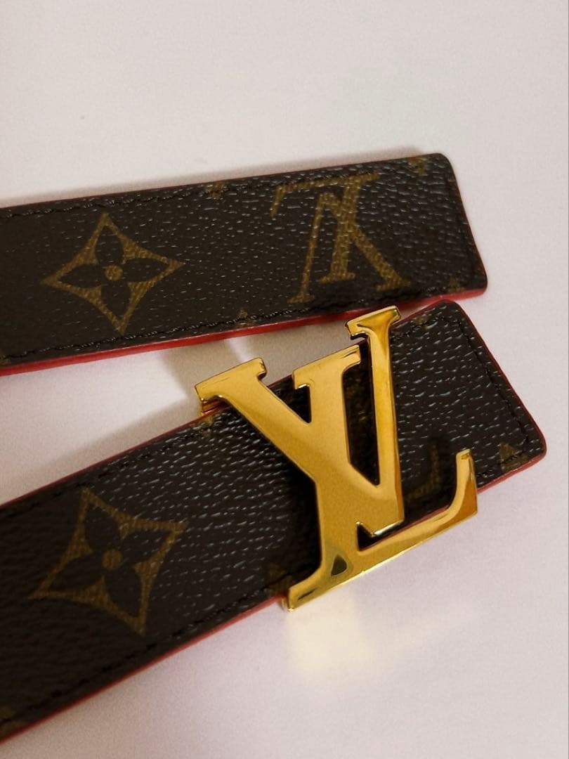 LOUIS VUITTON ベルト 茶×赤 モノグラム　リバーシブル　男女兼用