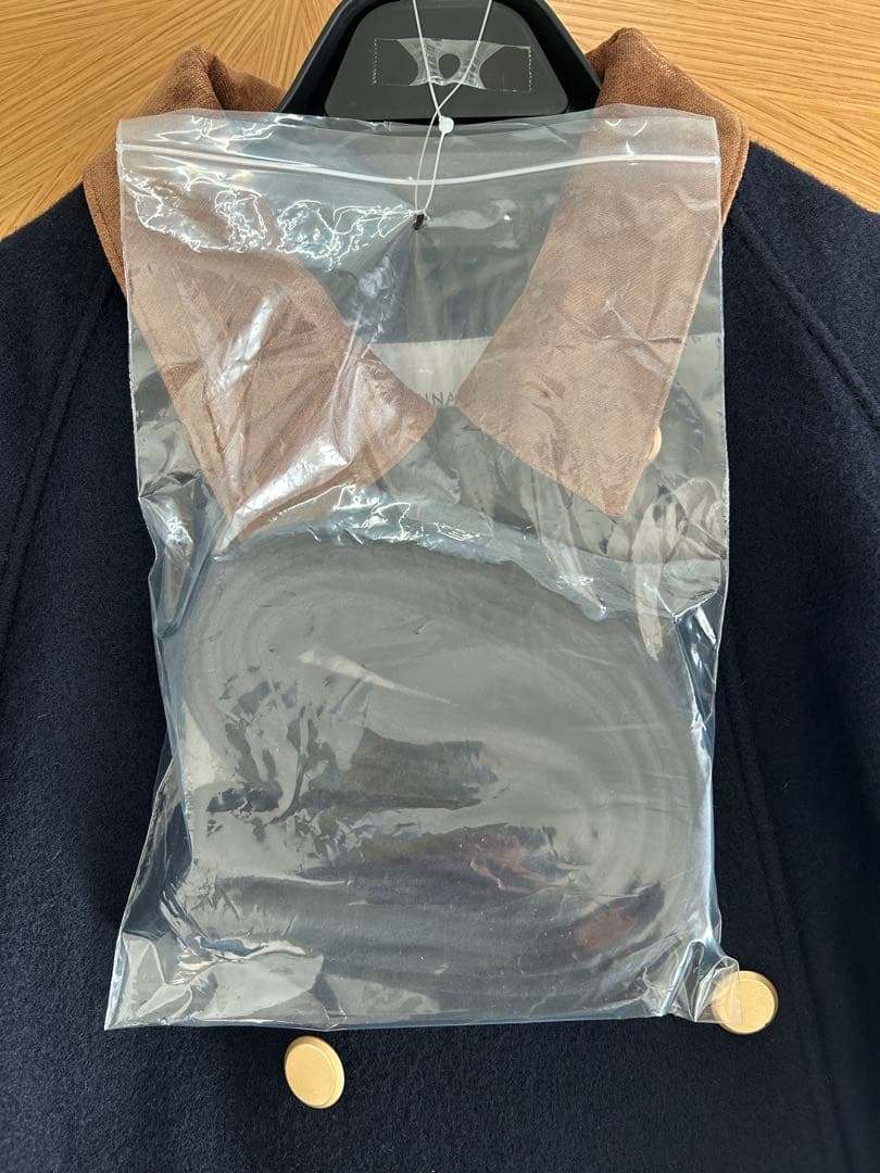 COHINA 2wayカラーゴールドボタンミドルコート