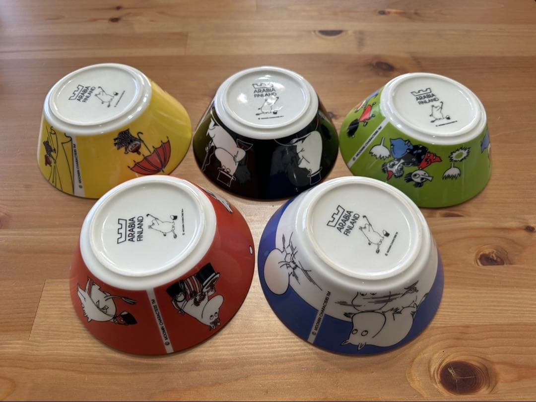 ARABIA MOOMIN 王冠旧ロゴ ボウル5点セット