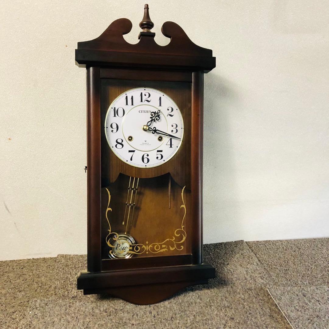 E86アンティーク品✨シチズン アナログ掛け時計 振り子時計 昭和レトロ