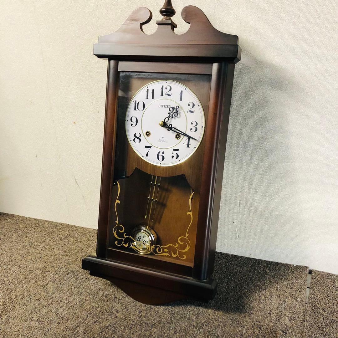 E86アンティーク品✨シチズン アナログ掛け時計 振り子時計 昭和レトロ