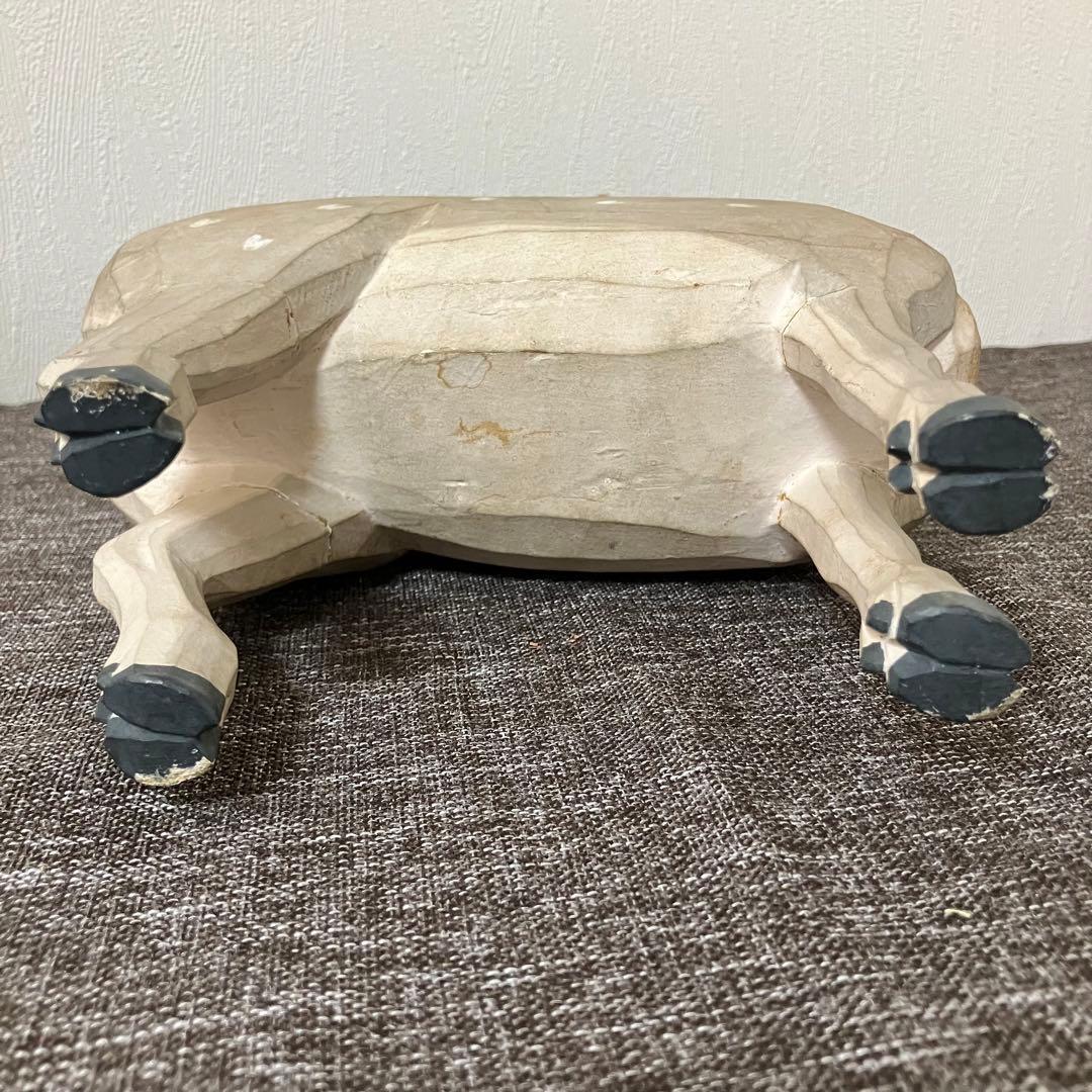 奈良一刀彫　鹿　木彫り人形　奈良蔵出　骨董　アンティーク　春日曼荼羅　おん祭り