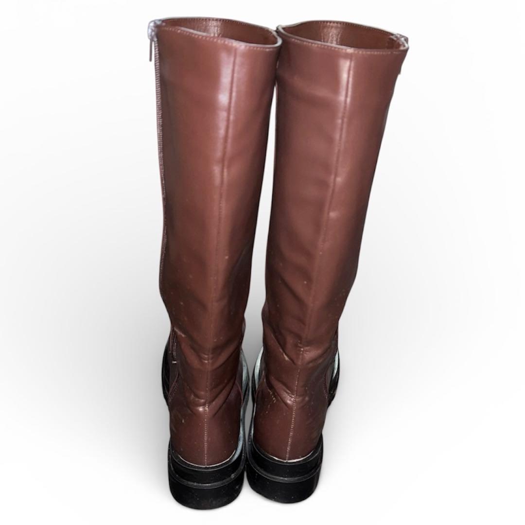 Kastane 厚底ボリュームロングブーツ ブラウン