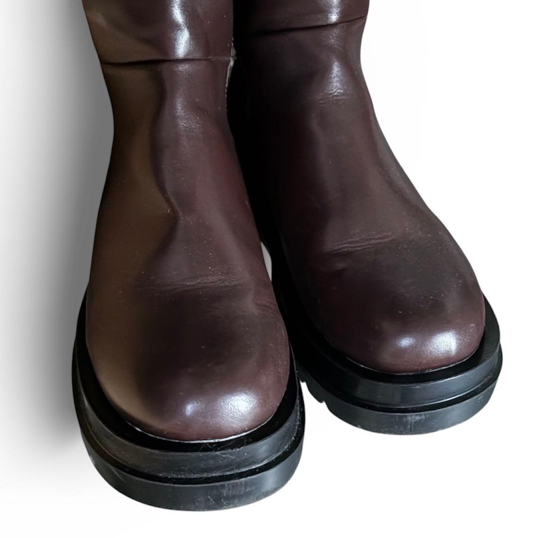 Kastane 厚底ボリュームロングブーツ ブラウン