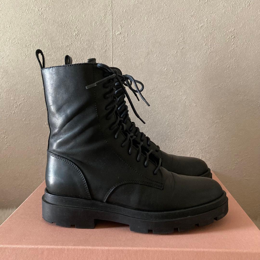 ファビオルスコーニ＊トラックソール レースアップ 編み上げサイドジップブーツ36