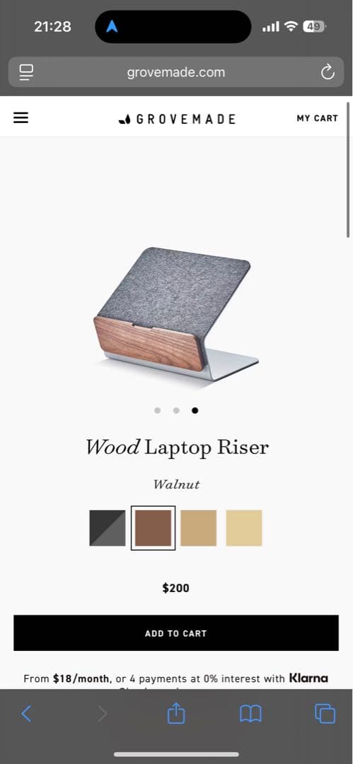 【美品】Grovemade Wood Laptop Riser（ウォールナット）