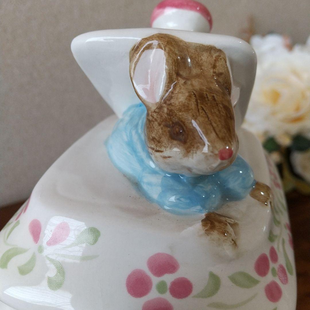 【レア】グロースターの仕立て屋 ティーポット型オルゴール \"二人でお茶を \"