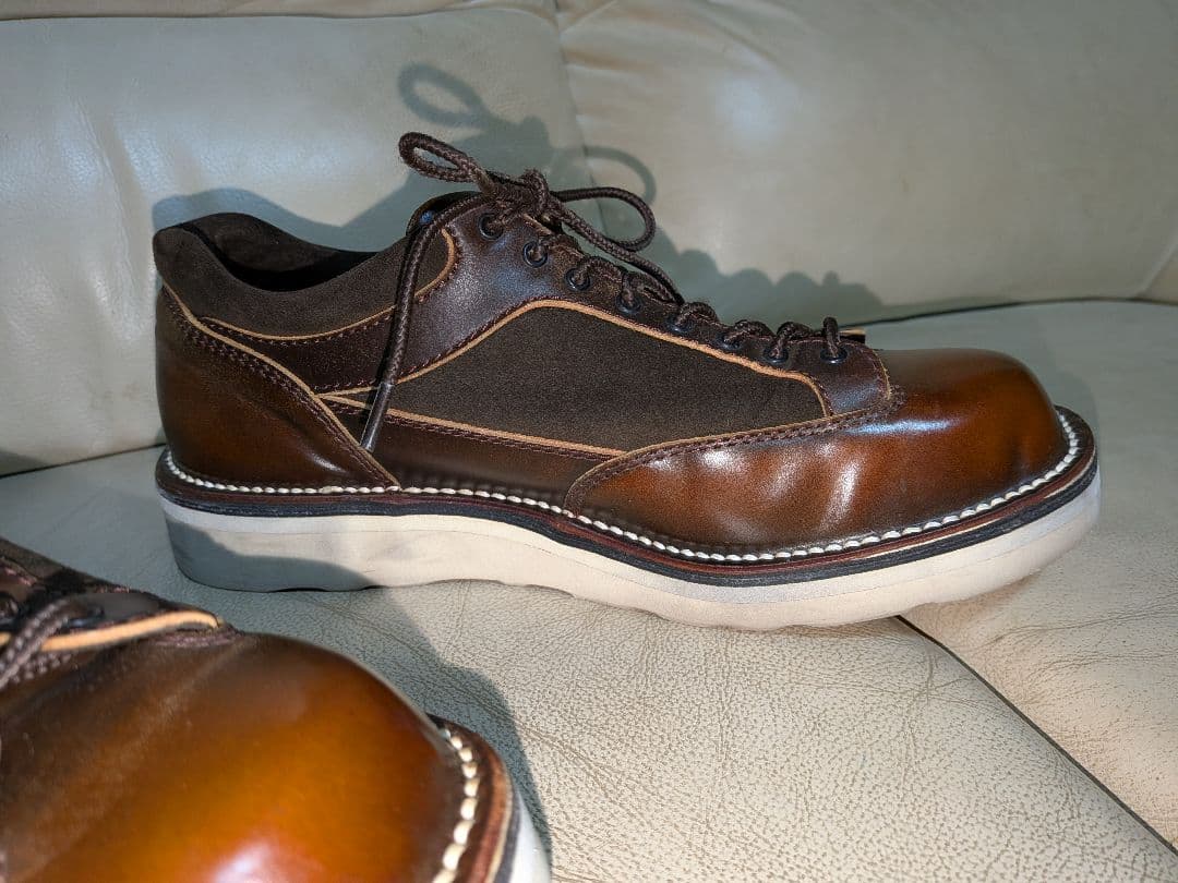 THE FLAT HEAD レザーシューズ　ブラウン　切り替えし　革靴