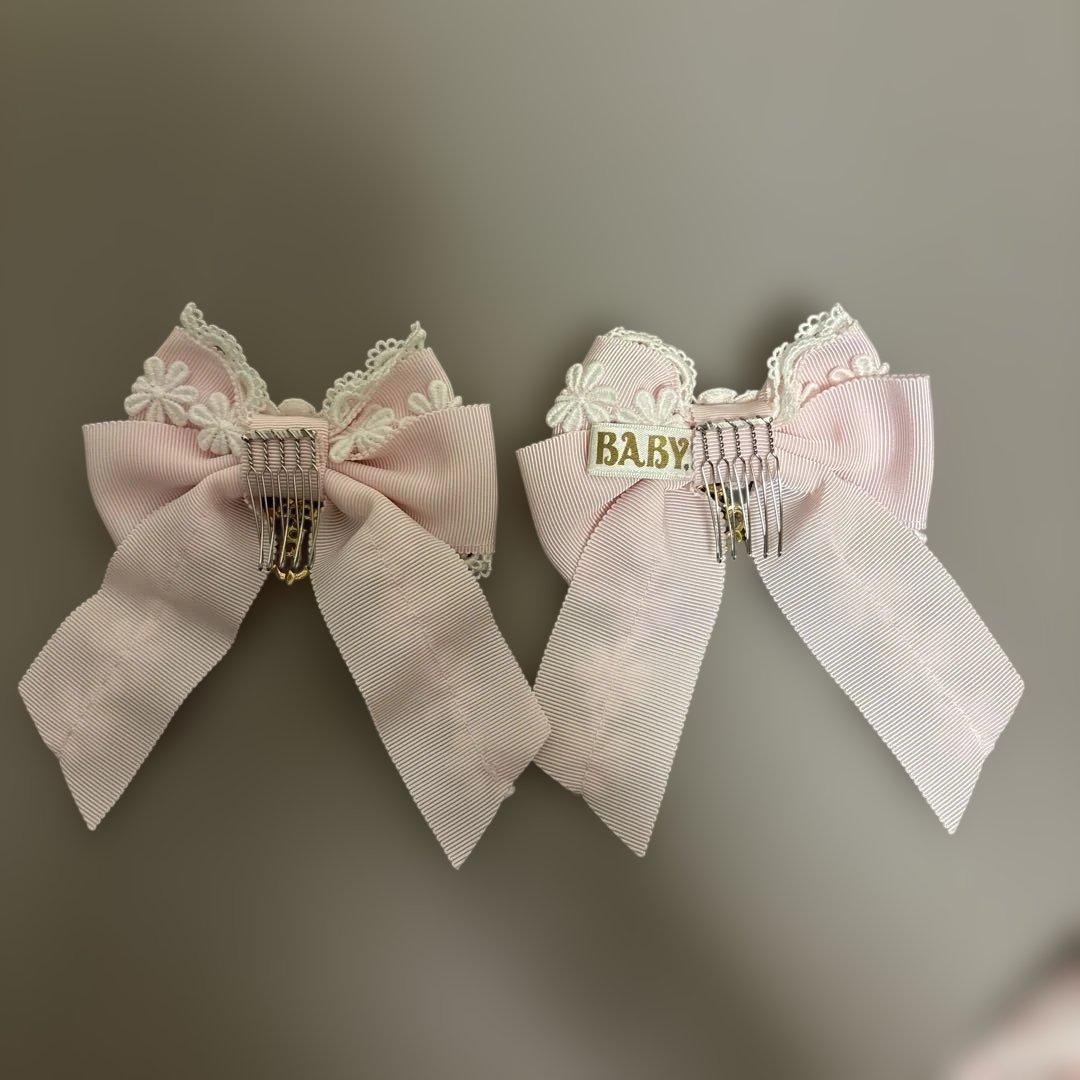 BABY マーガレットのprésageギンガムジャンパースカート　ヘアクリップ付