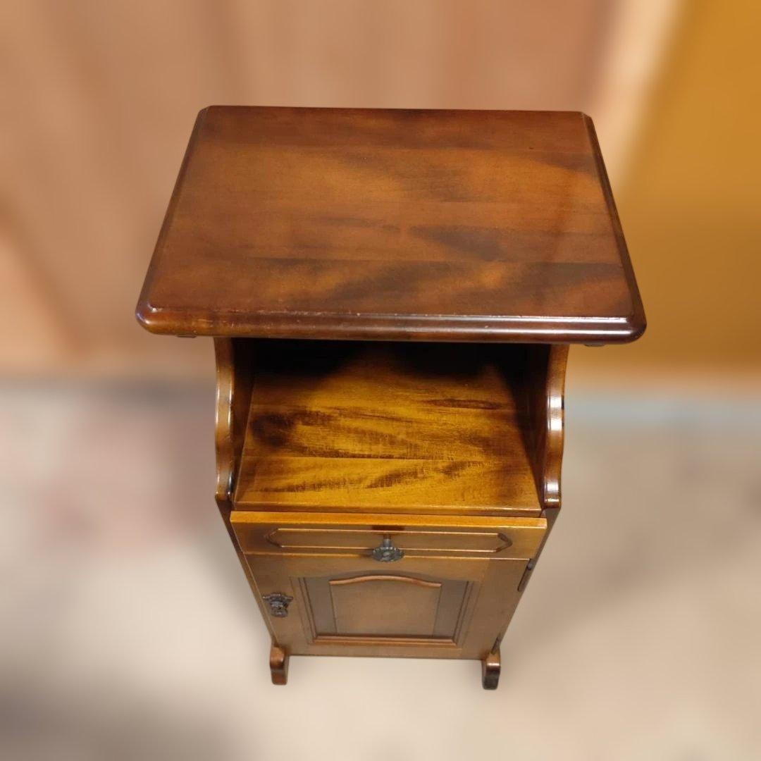 カリモク アンティーク 電話台 キャビネット 木製 花台 飾り棚 サイドボード