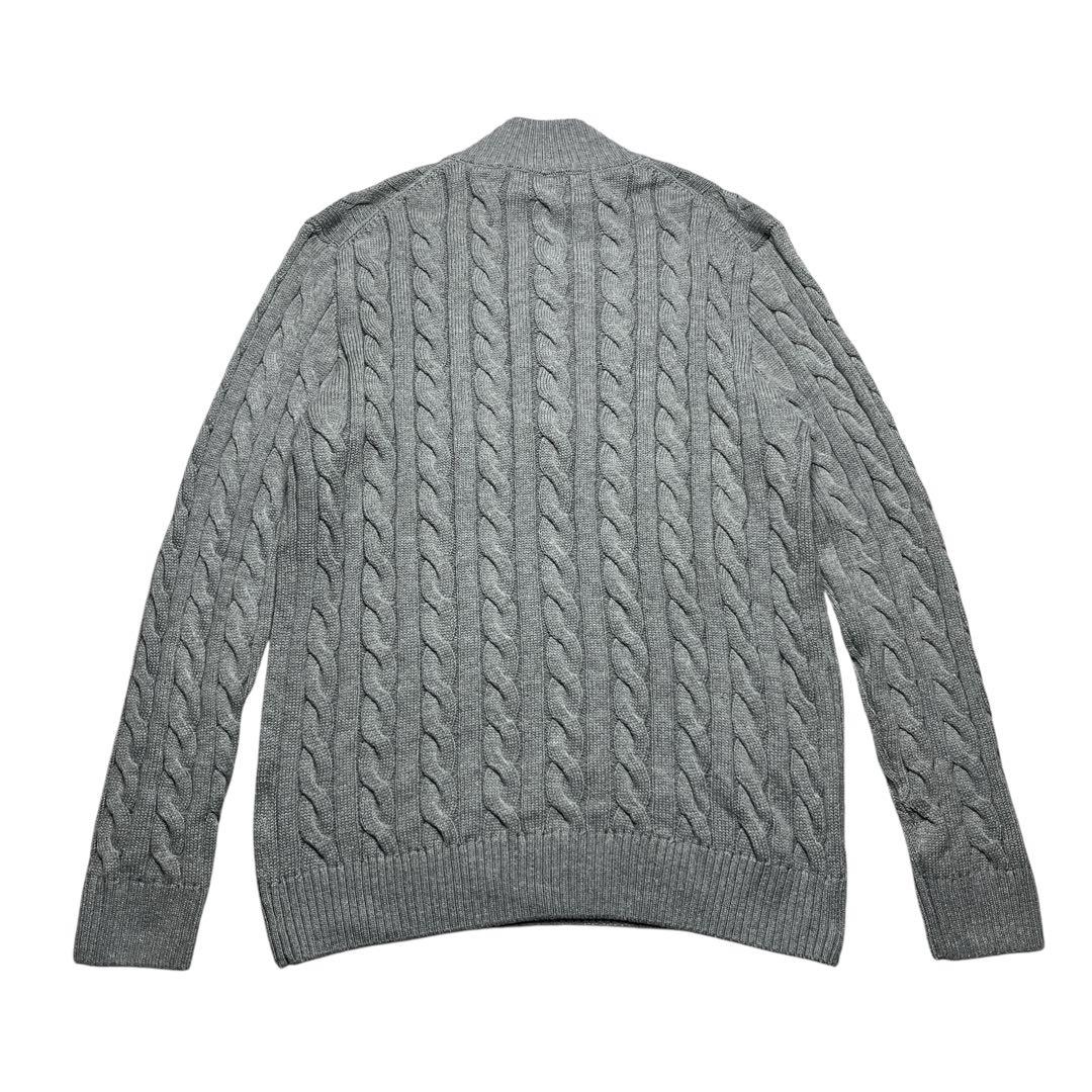 【美品】ポロラルフローレン 現行 ケーブルニット ハーフジップ グレー L