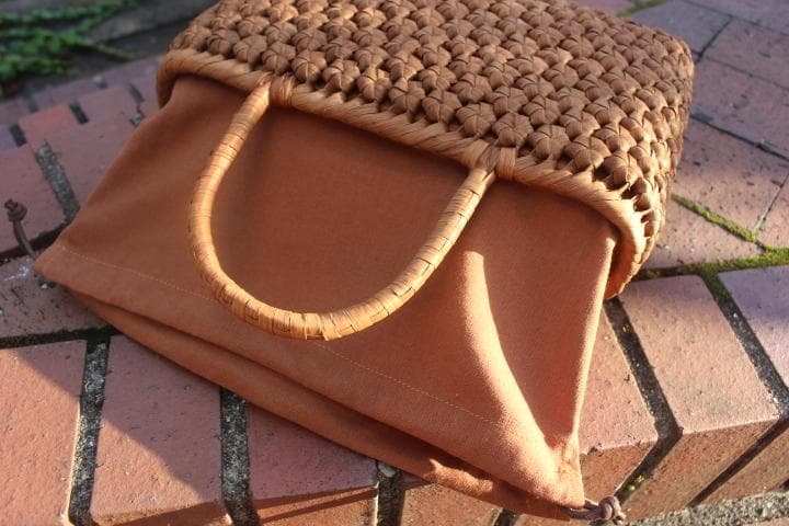 六角花結び編み 山葡萄 かごバッグ 網代編み やまぶどう 山ぶどう カゴバッグ