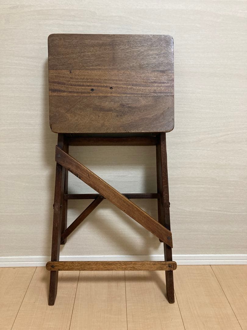 う*ぎ様 【アンティーク】木製折りたたみ式ステップスツール