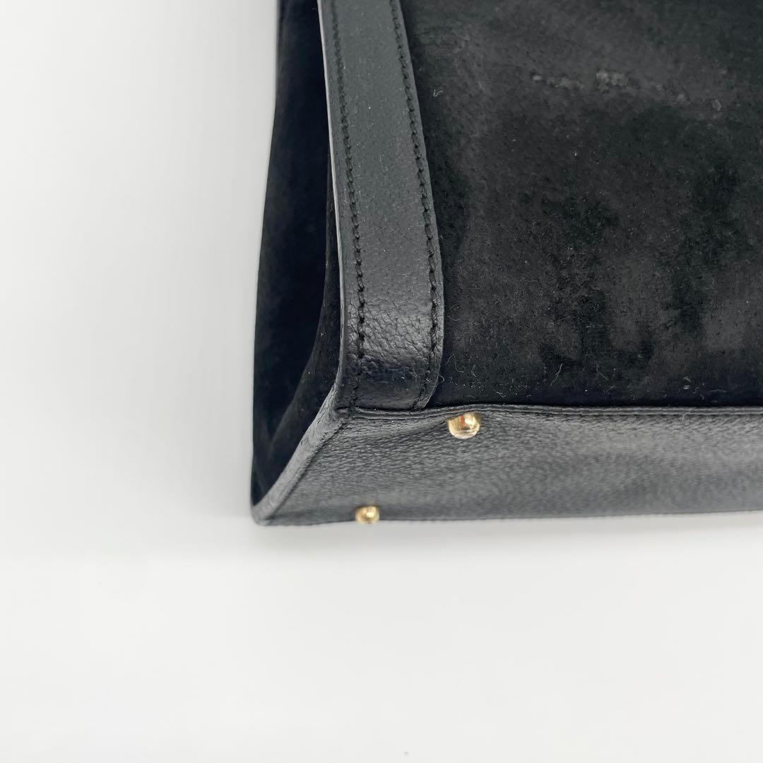 美品　GUCCI ダイアナ　バンブー　ハンドバッグレザー　スエード　ブラック