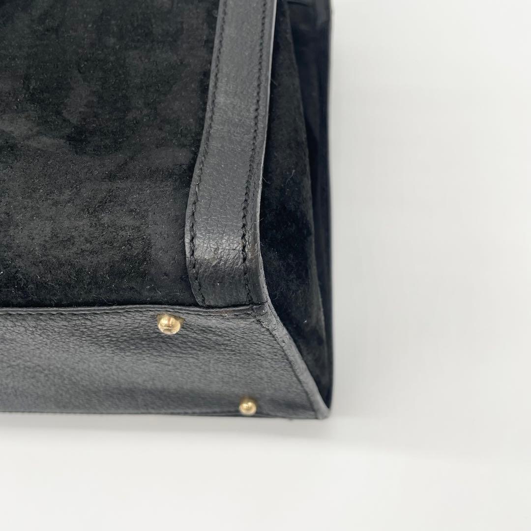 美品　GUCCI ダイアナ　バンブー　ハンドバッグレザー　スエード　ブラック