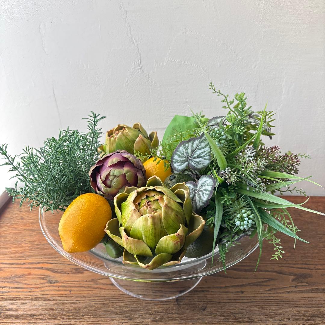 LSA ポーランド ハンドメイド ガラス 脚つきコンポート 大型 花器