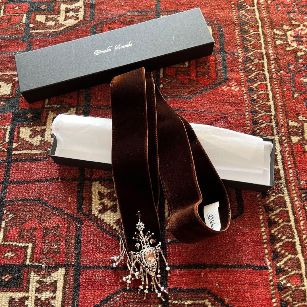 ヘアアクセサリー tanaka daisuke velvet long ribbon Brown