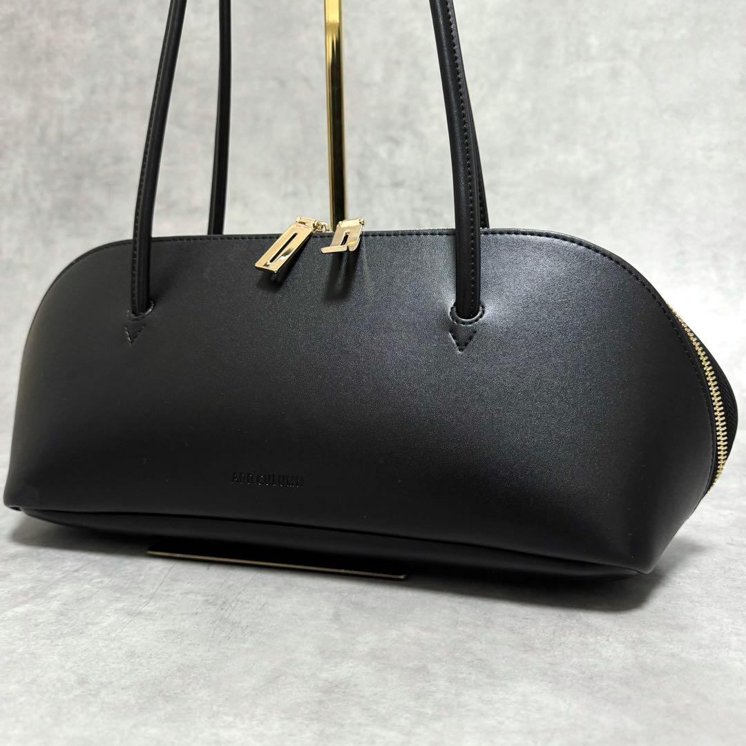 うっちー アドカラム 黒 ゴールド ロングハンドルボストンバッグ