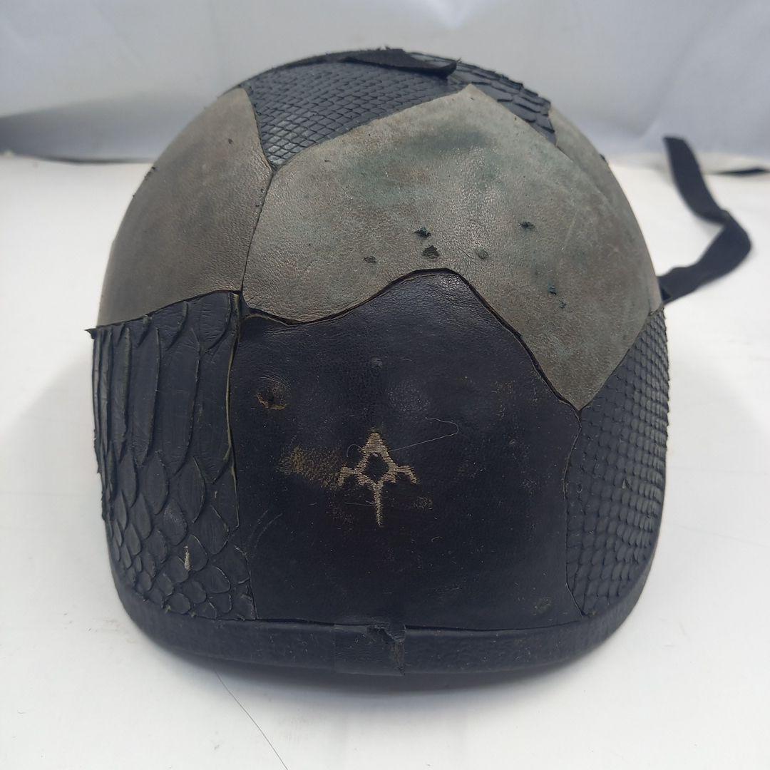 バックボーンパッチワークヘルメット 本革レザーパッチワークヘルメット(装飾用)