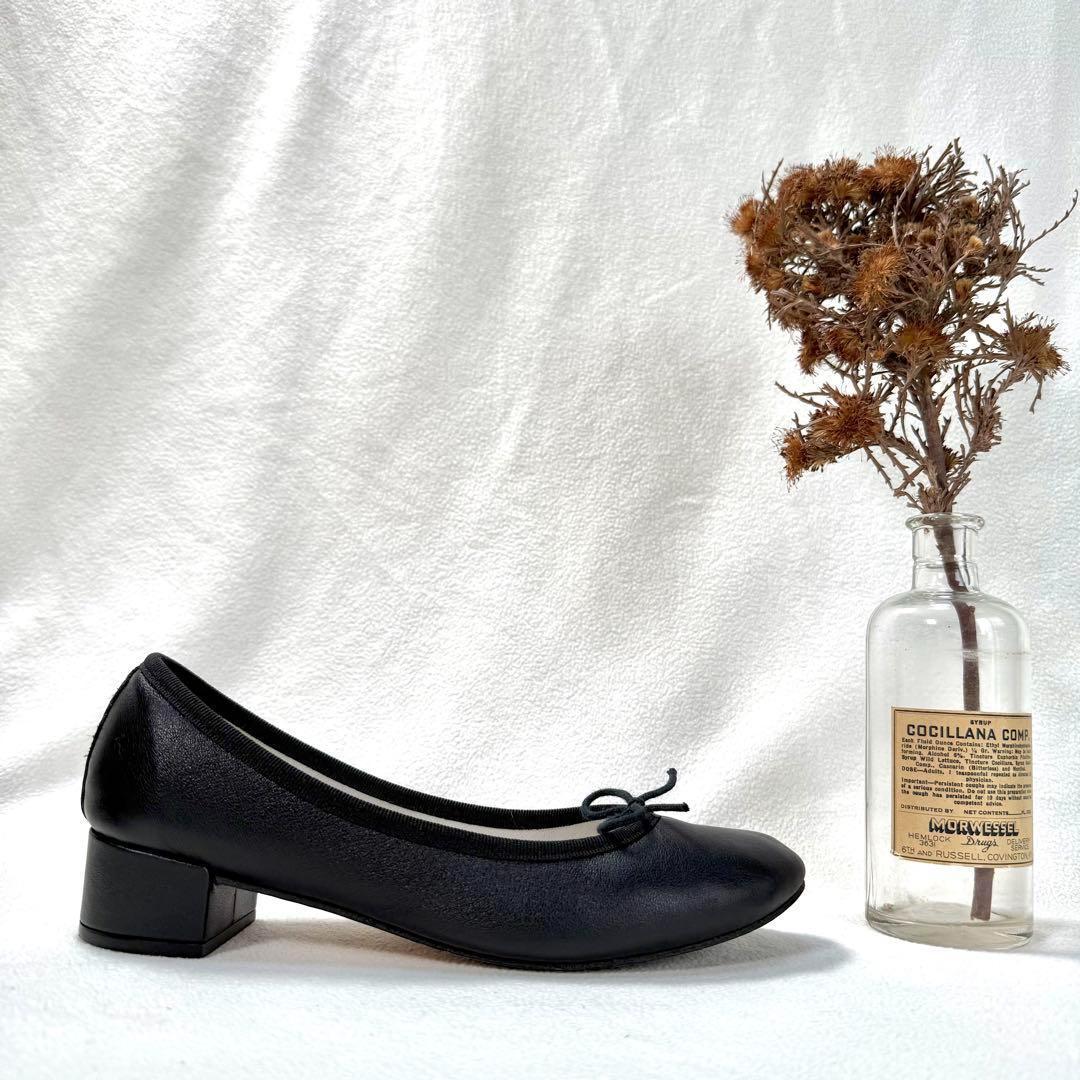 極美品✨レペット カミーユ バレエシューズ ブラック レザー リボン 37.5