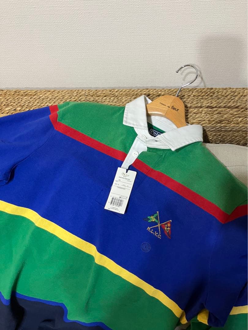 ポロ ラルフローレン 長袖 ストライプ ラガーシャツ M S